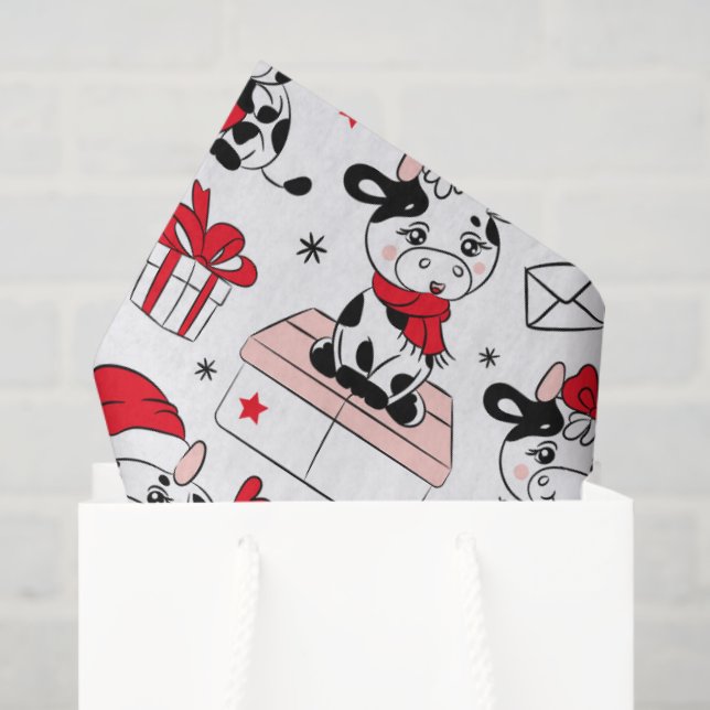 Papel De Seda Navidades lindos vacas vacacionales regalos de pat (Bolsa de regalo)