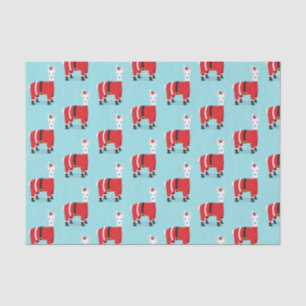 Papel De Seda Navidades Llama Santa Red Blue