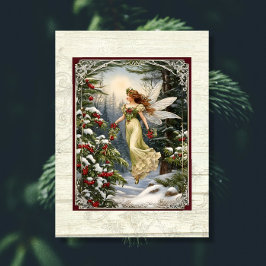 Papel De Seda Navidades Madera Rústica de Pino de Hadas Holly Sn