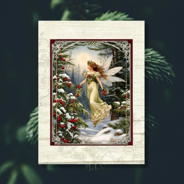Papel De Seda Navidades Madera Rústica de Pino de Hadas Holly Sn (Subido por el creador)
