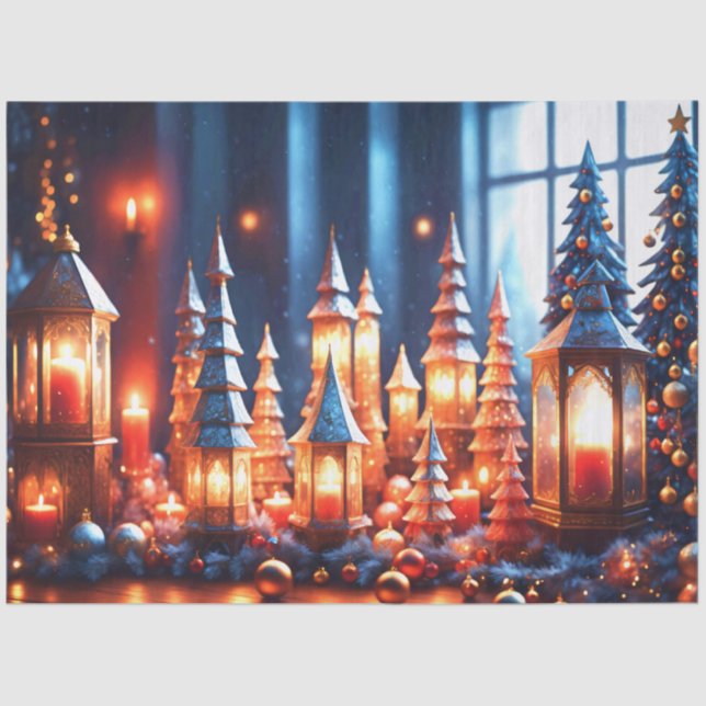 Papel De Seda Navidades mágicos Velas Tablescape (Anverso)