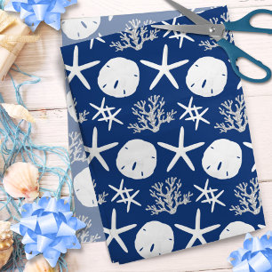 Papel De Seda Navidades marinos de la costa azul de la marina y 