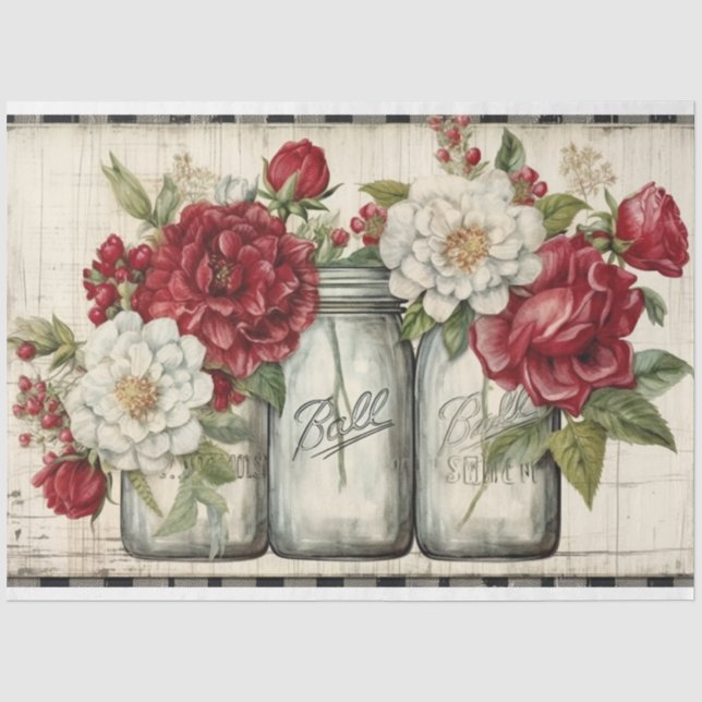 Papel De Seda Navidades Mason Jars (Anverso)