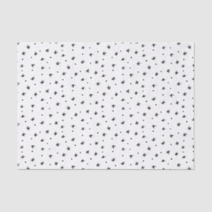 Papel De Seda Navidades minimalistas Estrellas simples en blanco