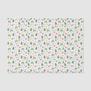 Papel De Seda Navidades Minimalistas verdes y amarillos