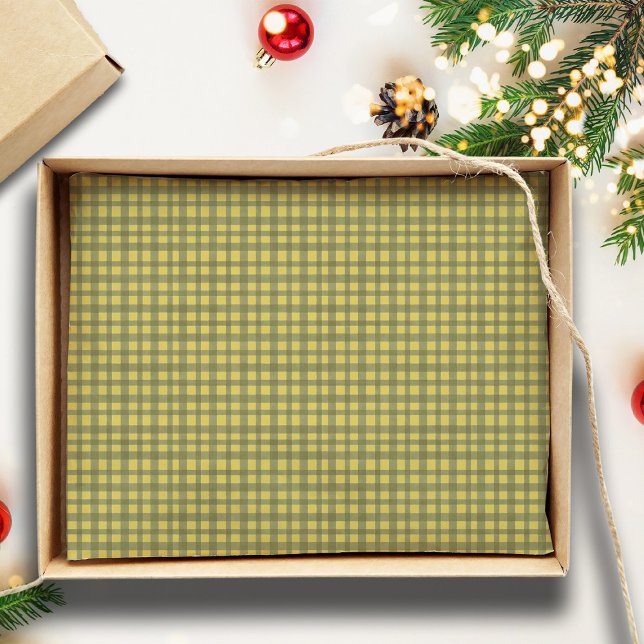 Papel De Seda Navidades mínimos de Green Gingham Plaid (Subido por el creador)
