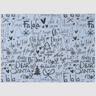 Papel De Seda Navidades modernos azules y negros