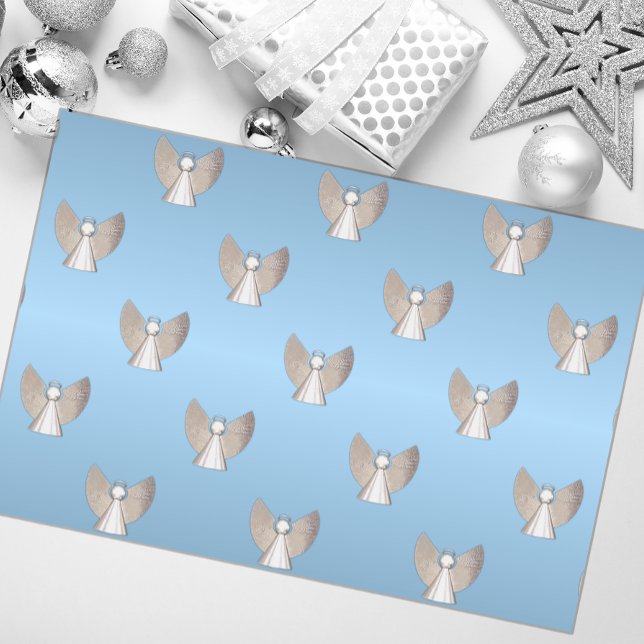 Papel De Seda Navidades modernos azules y plateados enfurecen a  (Subido por el creador)