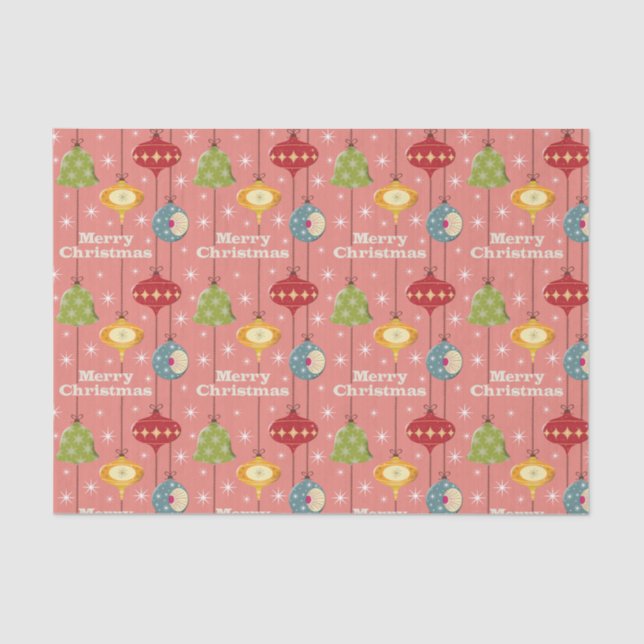 Papel De Seda Navidades modernos de mediados del siglo XX Bauble (Anverso)