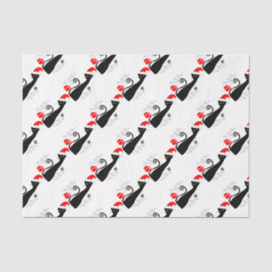 Papel De Seda Navidades modernos Kitty en Santa Hats