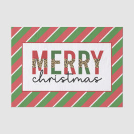 Papel De Seda Navidades modernos leopardo imprimen rayas verdes 