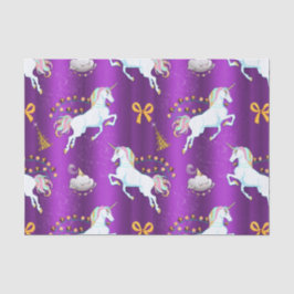 Papel De Seda Navidades morados de unicornio