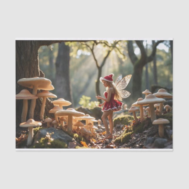 Papel De Seda Navidades Mushroom Fairy Decoupage (Anverso)