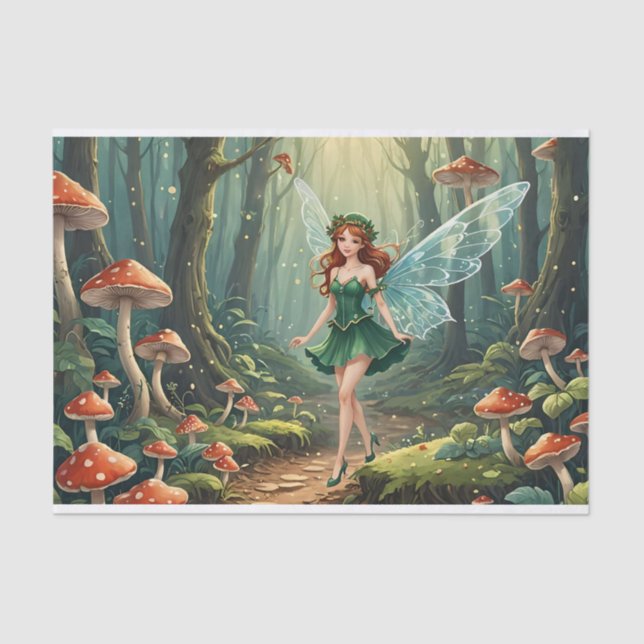 Papel De Seda Navidades Mushroom Fairy Decoupage (Anverso)