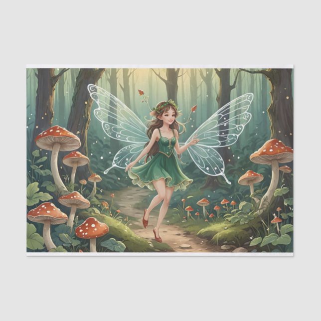 Papel De Seda Navidades Mushroom Fairy Decoupage (Anverso)