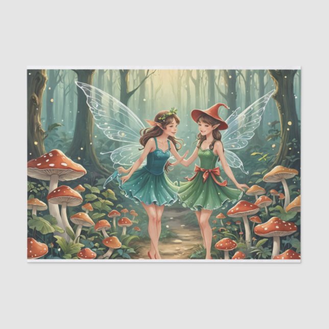 Papel De Seda Navidades Mushroom Fairy Decoupage (Anverso)