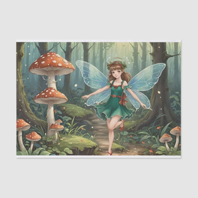 Papel De Seda Navidades Mushroom Fairy Decoupage (Anverso)
