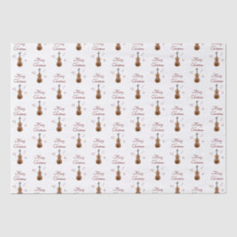 Papel De Seda Navidades musicales de violines festivos copos de