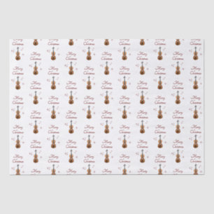 Papel De Seda Navidades musicales de violines festivos copos de 