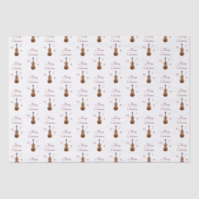 Papel De Seda Navidades musicales de violines festivos copos de  (Anverso)