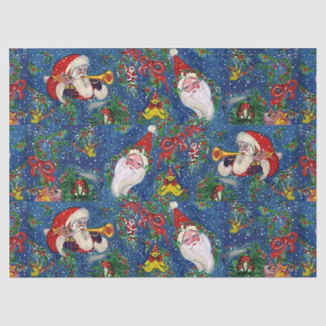 Papel De Seda Navidades MUSICALES NOCHE, SANTA CLAUS, JUGUETES,  (Anverso)