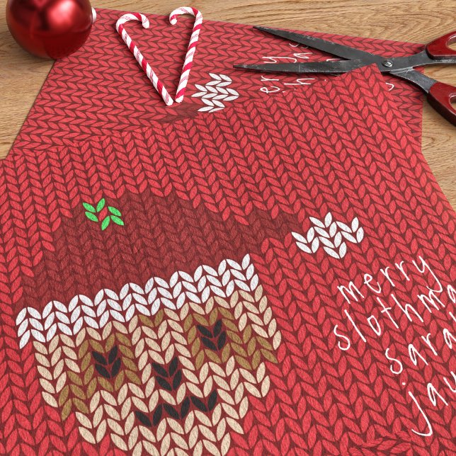 Papel De Seda Navidades muy educados Personalizado eslovaco Merr (A very Merry Slothmas to you and yours! Here's some fun and festive tissue paper just for you)