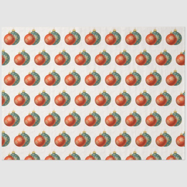 Papel De Seda Navidades Naranja Ornaments Tissue Paper (Anverso)