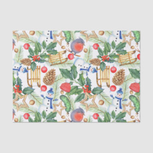 Papel De Seda Navidades navideños navideños Snowman, piñones, Ho