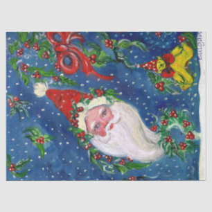 PAPEL DE SEDA NAVIDADES NOCHE / SANTA CLAUS CON JUGUETES