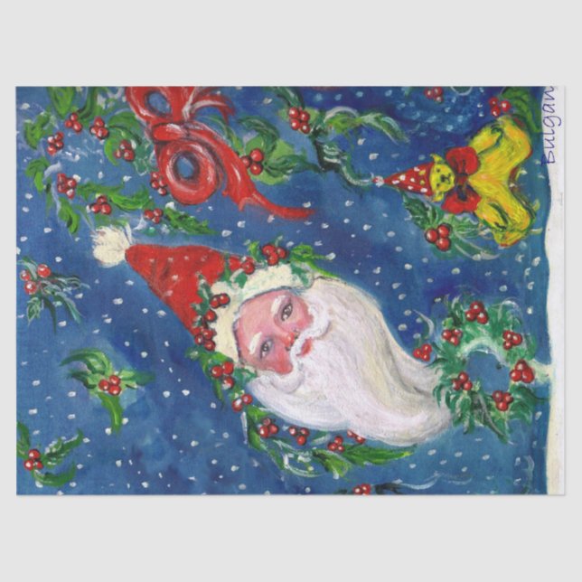 PAPEL DE SEDA NAVIDADES NOCHE / SANTA CLAUS CON JUGUETES (Anverso)
