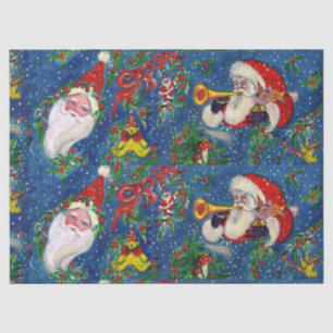 PAPEL DE SEDA NAVIDADES NOCHE / SANTA CLAUS CON JUGUETES