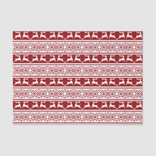 Papel De Seda Navidades nórdicos renos escandinavos (Anverso)