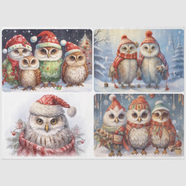 Papel De Seda Navidades Owls (Anverso)