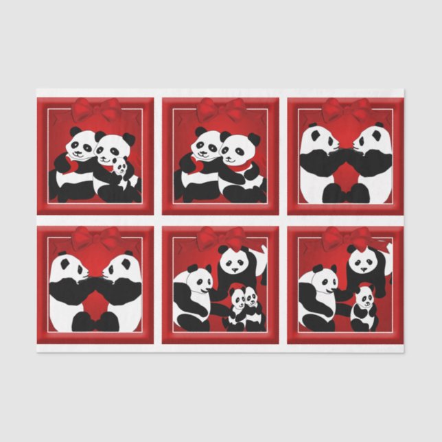 Papel De Seda Navidades Panda Bears Decoupage Set Tissue Paper (Anverso)