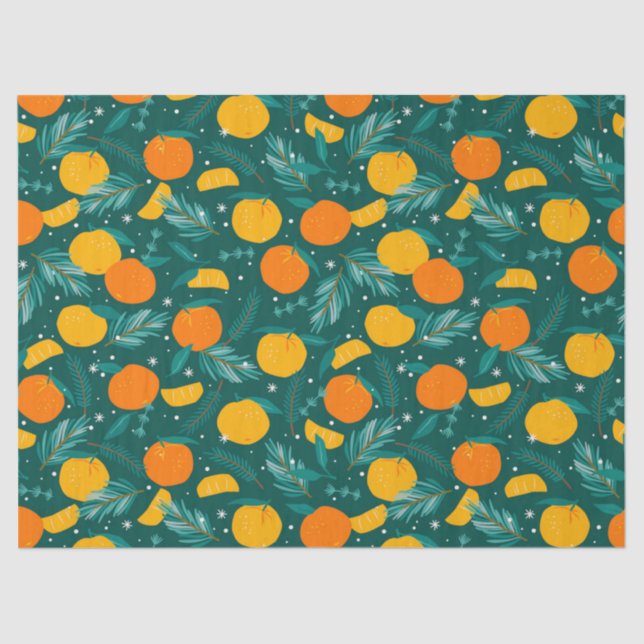Papel De Seda Navidades Patrón de cítricos (Anverso)