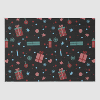 Papel De Seda Navidades Patrón negro