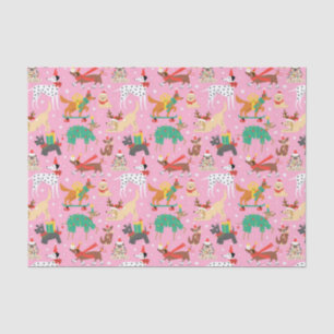 Papel De Seda Navidades perros con traje de vacaciones