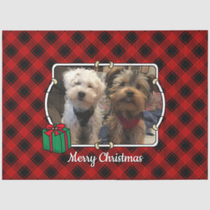 Papel De Seda Navidades personalizados fotograma rojo y negro