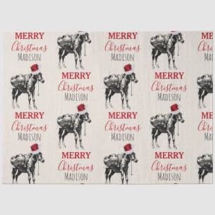Papel De Seda Navidades personalizados Funny Vintage Donkey Sant
