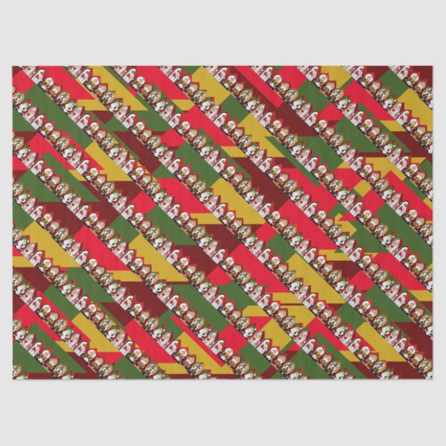 Papel De Seda Navidades personalizados Santas (Anverso)