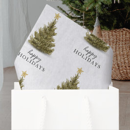 Papel De Seda Navidades Pine Tree Happy Holidays Typography