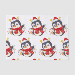 Papel De Seda Navidades Pinguin con luces