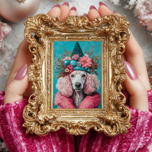 Papel De Seda Navidades Pink French Poodle Portraage Decoupage