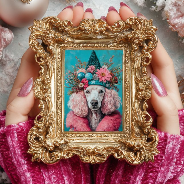 Papel De Seda Navidades Pink French Poodle Portraage Decoupage (Subido por el creador)