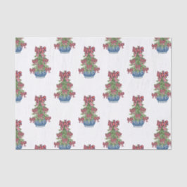 Papel De Seda Navidades Plaid Bow Chinoiserie Topiary Tree