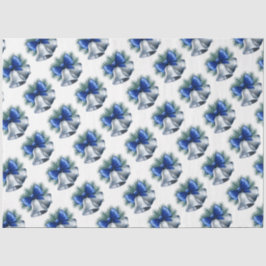 Papel De Seda Navidades plateados con reverencia azul