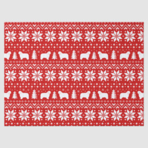 Papel De Seda Navidades polacos de ovejas de Lowland patrón rojo