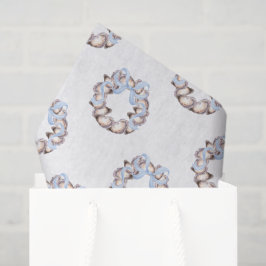 Papel De Seda Navidades Preppy Coastal Oyster Bow Wreath