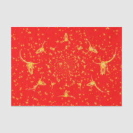 Papel De Seda Navidades Purpurina Occidental Red Gold Girly Cow 