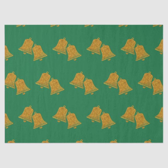 Papel De Seda Navidades purpurinas Bells (Anverso)